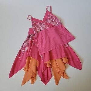 Sister Sam Hank Hem Skirt Cami Set 2 Piece Mixed Media Fairy Flowy Gypsy Party